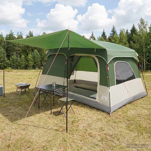 Family tent with roof green - family,