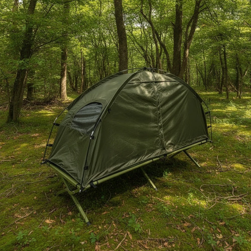 Single person folding cot - cot, tent